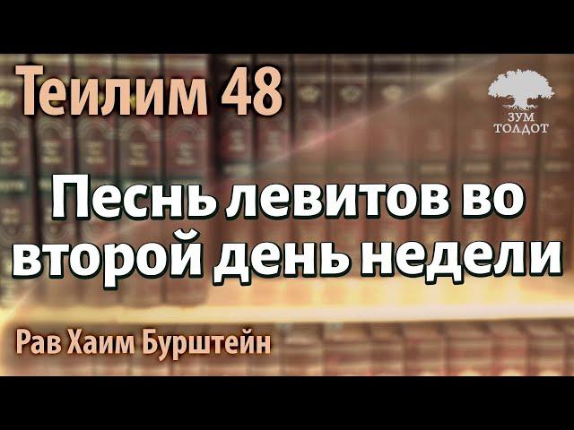 Теилим, глава 48: Песнь левитов во второй день недели. Рав Хаим Бурштейн