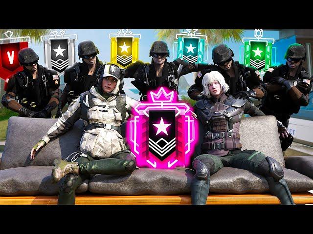 2 Champions Vs 5 of EVERY Rank in Rainbow Six Siege