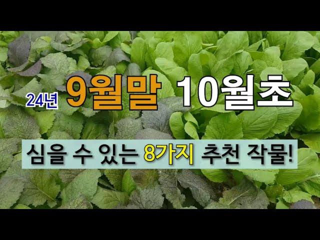 9월말 10월 초에 심을 수 있는 8가지 추천 작물! #9월말에 심는 작물 #10월초에 심는 작물 #10월 초에 심어서 월동하는 작물.