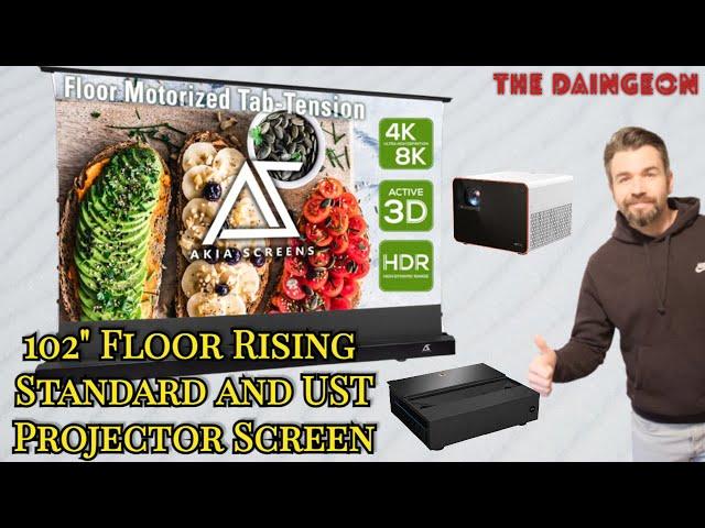 Akia Screens Floor Rising Cinewhite UST and Standard Projector Screen BenQ V7050i , BenQ X3000i