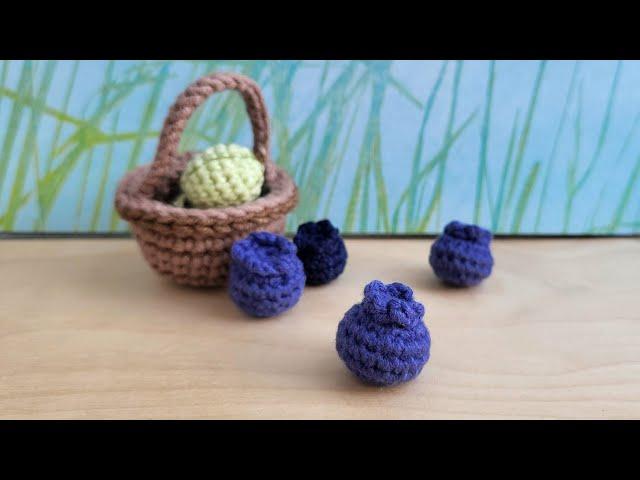 how to crochet a BLUEBERRY, detailed tutorial