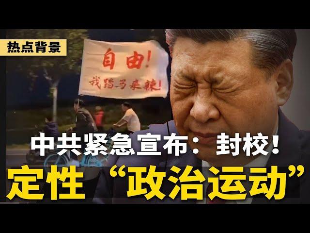 中共定性“政治运动”，紧急宣布封校！规模超20万人，远胜白纸运动，官方恐吓学生：参与了一辈子都完了！解放军、武警老兵也都加入夜骑  | #热点背景（20241110）