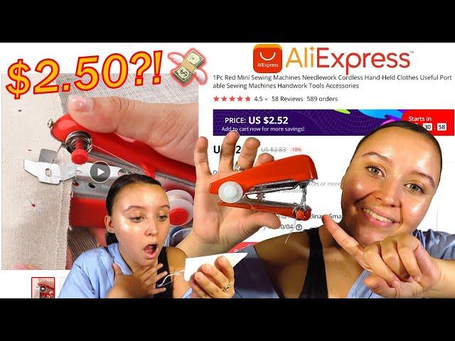 TRYING A HANDHELD SEWING MACHINE FROM ALIEXPRESS | Does it really work?