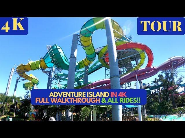 [4k]EVERYTHING AT Adventure Island Tampa Full Walkthrough Slides and Pools