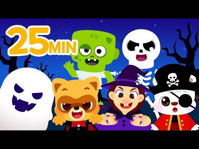 3D Colorful Ghosts, Zombie Dance + More ‍️| 25 min Rhymes | For Kids | Halloween Compilation