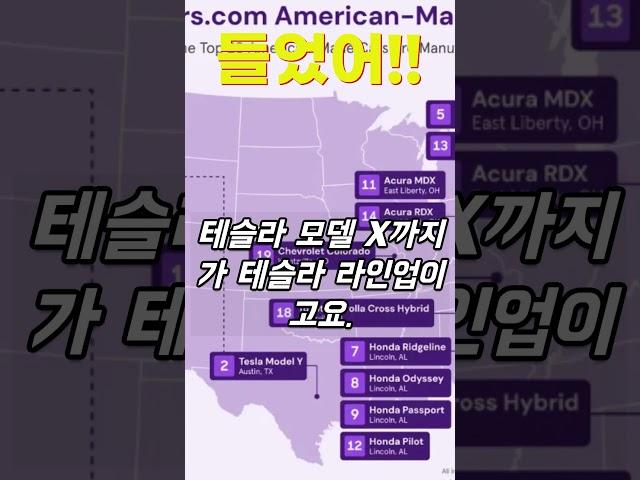 [속보]  테슬라가 또 해냈다! 테슬라, 2025 미국차 순위 1~4위 싹쓸이 대기록!