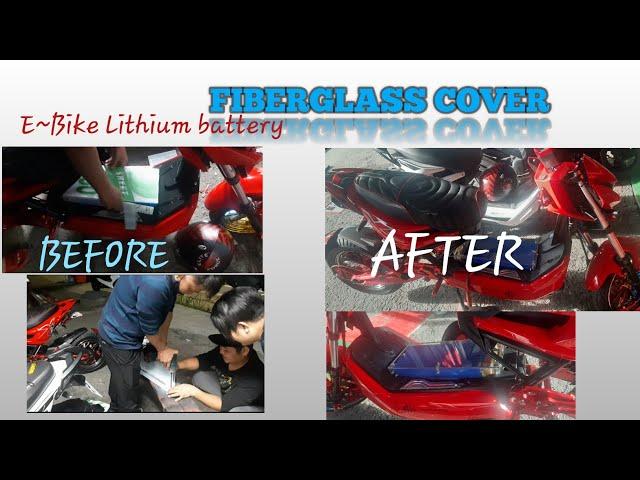 install fiberglass cover for E~BIKE lithium battery