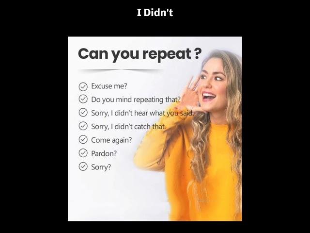 Other ways to say CAN YOU REPEAT? || ENGLISH VOCABULARY ||THE LEARNING LANE||#shorts #viral#trending