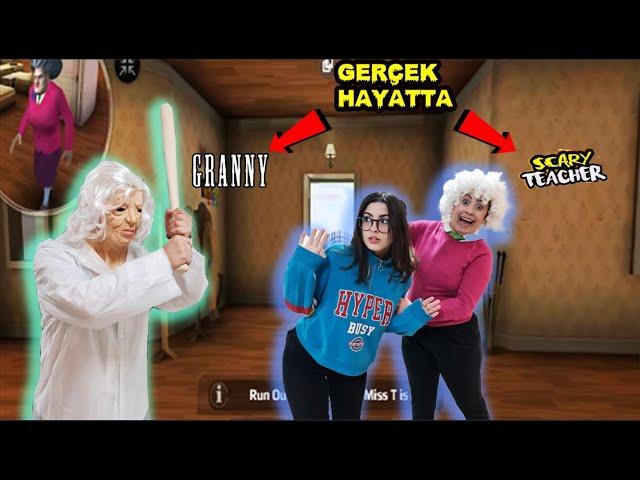 GERÇEK HAYATTA SCARY TEACHER DELİ ÖĞRETMEN VE GRANNY BENİ YAKALADI ZOR KURTULDUM  EYLÜL LAL