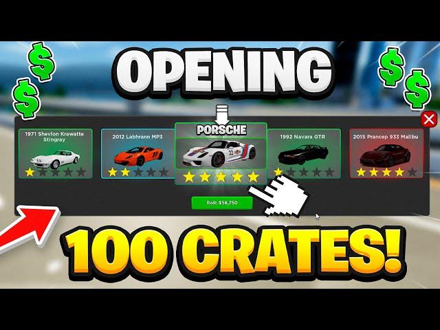 I Opened 100 LOOT CRATES In Roblox Driving Empire!