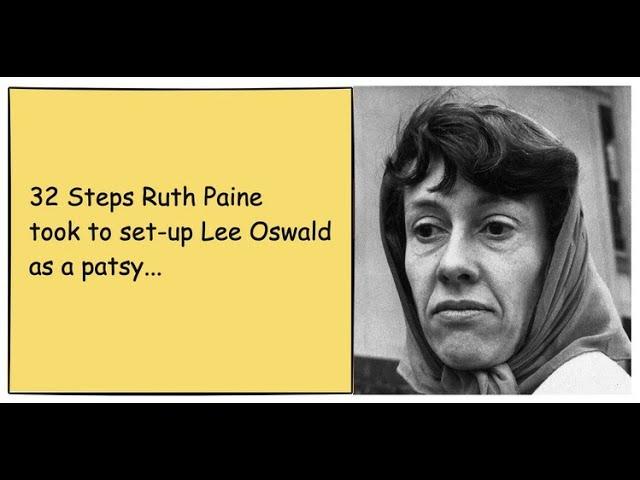 32 Steps Ruth Paine took to set up Lee Oswald as a patsy in the JFK Assassination