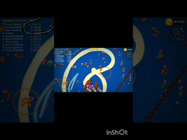 Worms zone.io slither giant snake  best gameplay #shorts #snakegame #wormszoneio