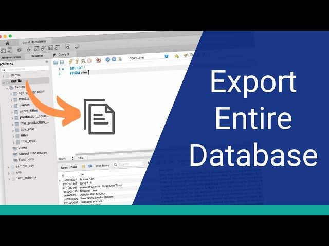 How to Export a Database in MySQL Workbench