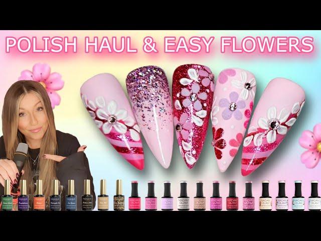  Easy Floral Nail Art Design | Madam Glam Haul | Pink Flower Nails | Pretty Easter Glitter