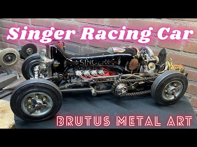 How to make a Metal Art Racing Car from an old sewing machine.