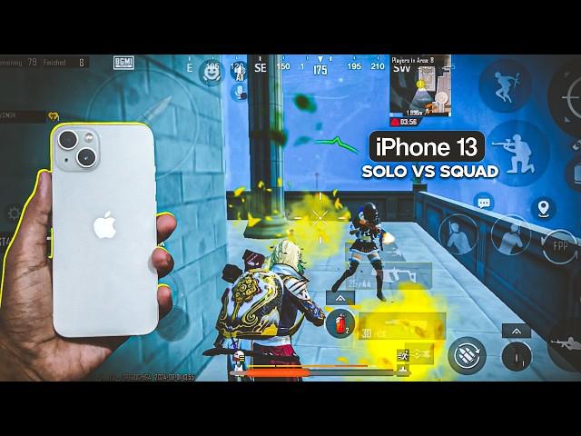 BGMI Solo VS Squad Gameplay Test on iPhone 13 PUBG Test on iPhone 13 BGMI Test on iPhone 13 2024