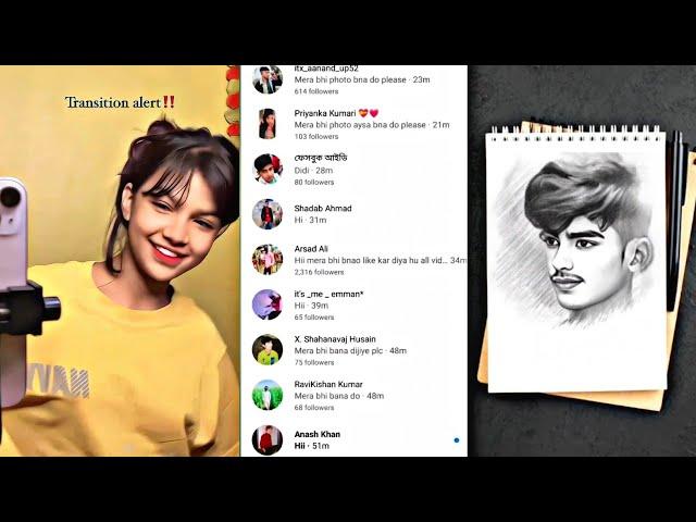 Instagram Trending Comments Profile Photo Pencil Sketch Effect Video Editing