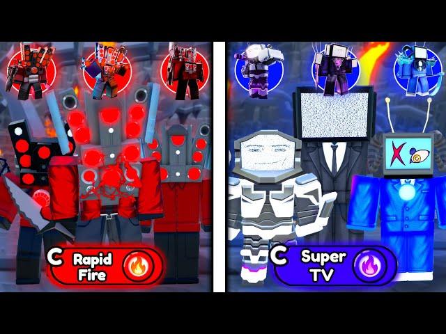 RED TEAM vs BLUE TEAM  HYPER TITAN or GODLY TITANS?  - Roblox Toilet Tower Defense