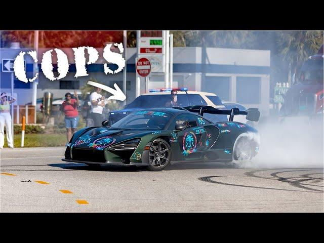 MCLAREN SENNA HITS 218MPH PASSING A COP!