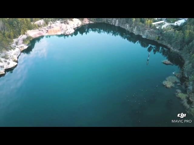 Korostyshev. Ukraine. Aerial view of stone quarry. DJI mavic pro