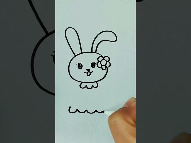 Drowing a cute rabbit #simple #kidsvideo #cute #draw