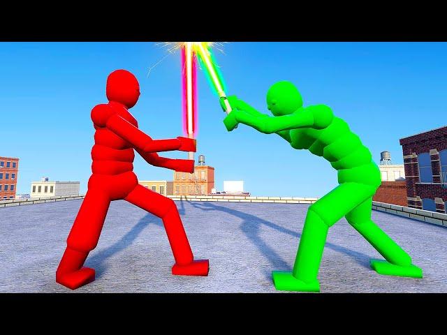 Ragdolls Fight with LIGHTSABERS - Overgrowth Mods Gameplay