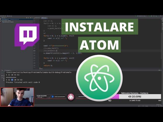 C++: Perfect pentru începători: Cum să instalezi Atom pe Windows - Învățăm programare [Twitch]