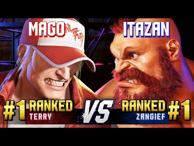 SF6 ▰ MAGO (#1 Ranked Terry) vs ITAZAN (#1 Ranked Zangief) ▰ High Level Gameplay