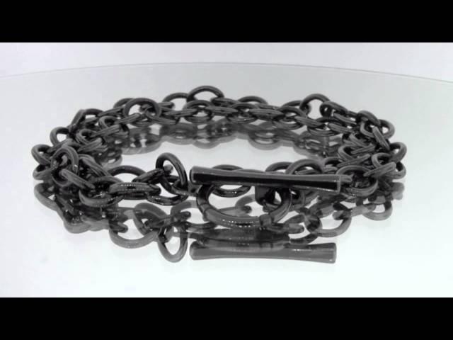 Double Cable Chain Bracelet Black Diamonds by Mander Jewelry