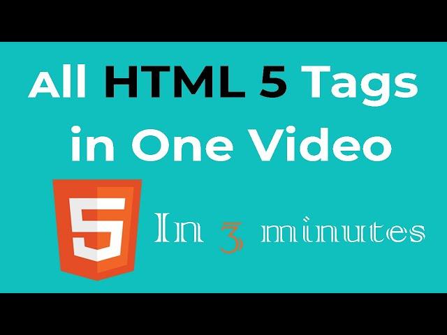 All HTML Tags in One Video