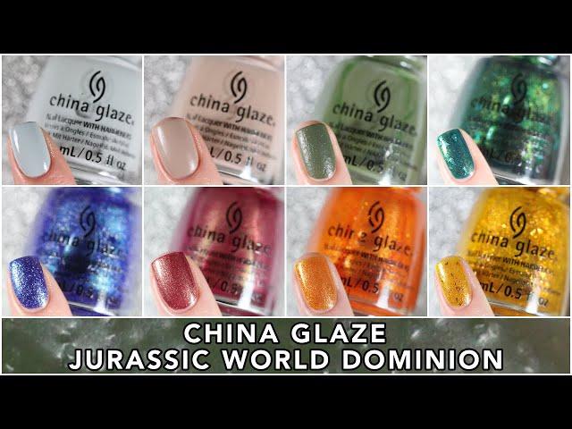 China Glaze Jurassic World Dominion Live Swatches || caramellogram