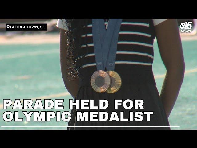 Georgetown, SC celebrates local Olympian Melissa Jefferson with parade