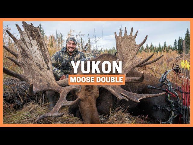 Dad and I Double Down on a Monster Moose at 20 yards!  Bowhunting Adventure in Yukon!