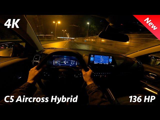 Citroen C5 Aircross 2024 Night POV drive Review 4K (136 HP e-DCS6 Mild Hybrid, consumption)