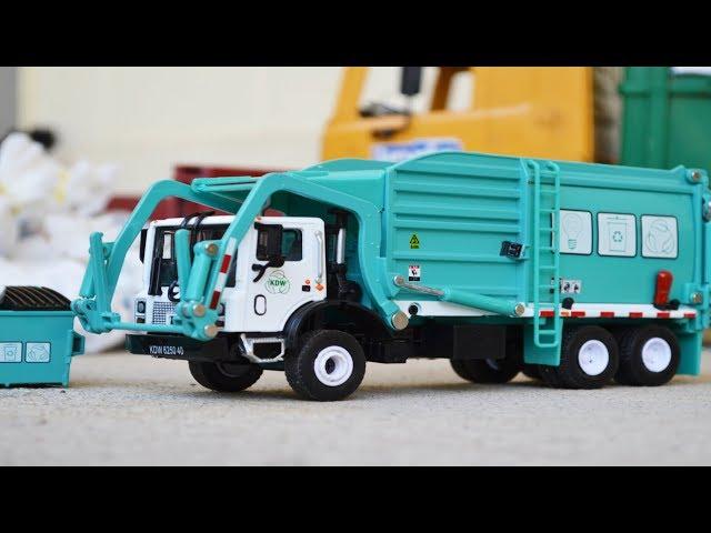 Green KDW Front Loader Garbage Truck Unboxing l Garbage Trucks Rule l Garbage Truck Videos For Kids