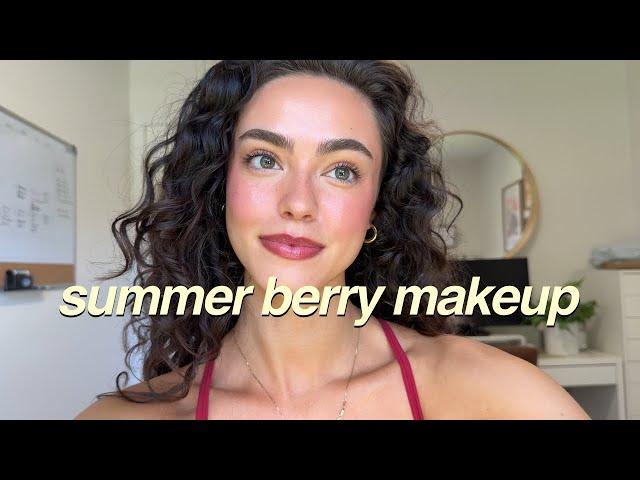 Glowy Berry Summer Makeup Routine 