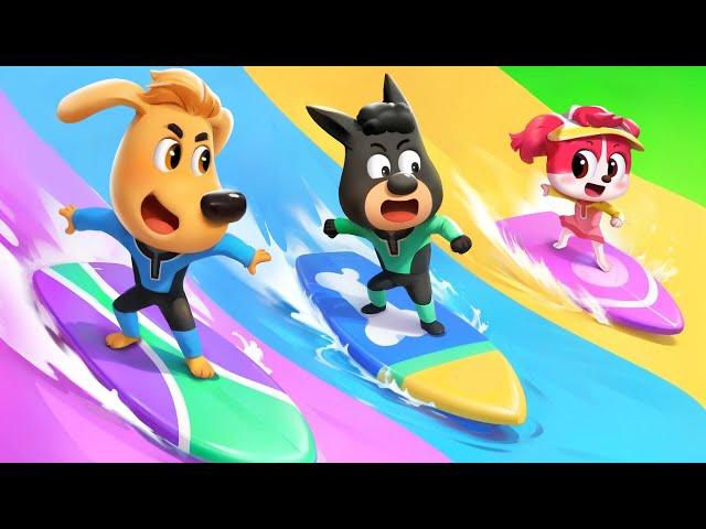 Sheriff's First Time Surfing | Safety Tips | Kids Cartoon | Sheriff Labrador | BabyBus