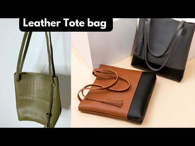 HOW TO CUT AND SEW A LEATHER TOTE BAG.