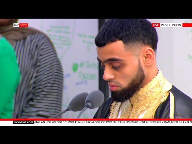 Sky News Quran Recitation - Qari Mohammad Ayyub Asif Reciting At The Grenfell tower 2019