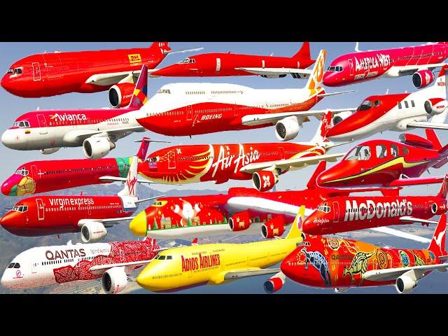 GTA V: Best Every Red Airplanes Autumn Fall Best Extreme Longer Crash and Fail Compilation