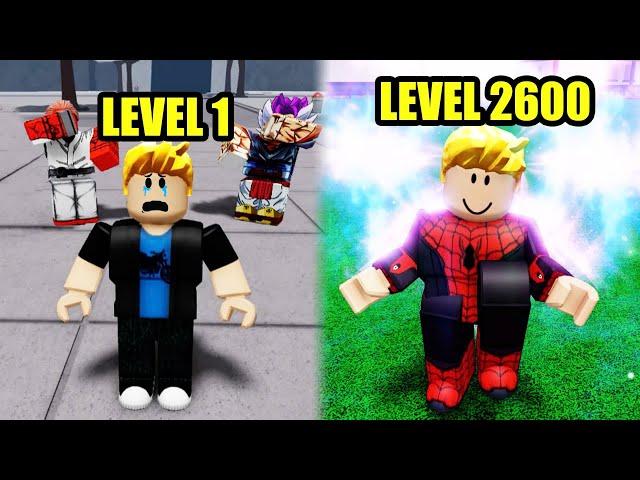 ROBLOX Strongest Battlegrounds : BACON SPIDERMAN LV 1 - LV 2600 - Roblox Animation