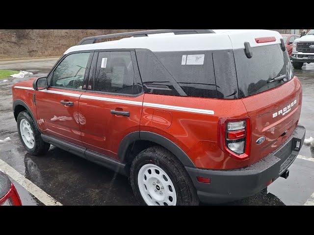 the New 2024 Ford Bronco Sport Heritage in Hot Pepper Red Metalic 1.5L ecoboost engine 8 speed trans