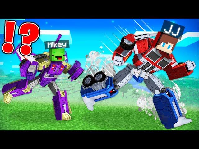 TRANSFORMER Speedrunner vs DECEPTICON Hunter in Minecraft - Maizen JJ and Mikey