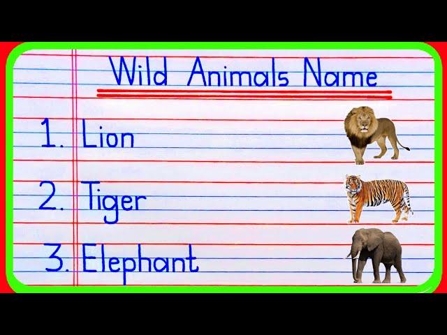 10 wild animals name in english | wild animals name | wild animals | janvaron ke naam