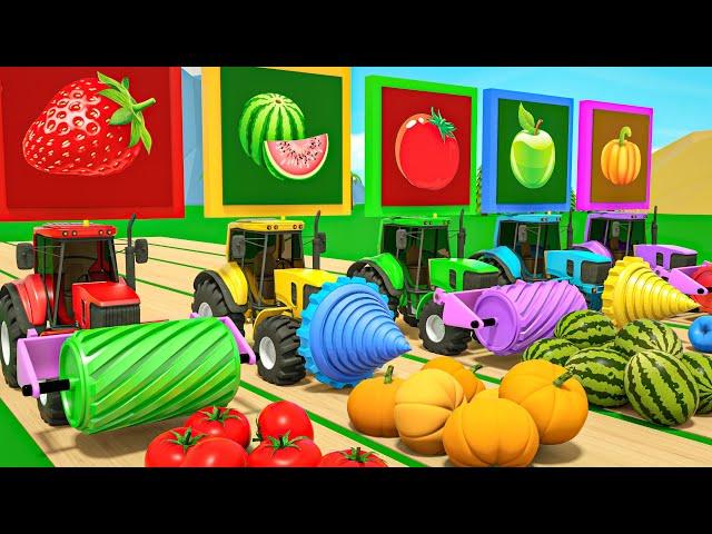 Pop songs - Old MacDonald + Bingo + Baby Shark - Color Tractors - Baby Nursery Rhymes & Kids Songs
