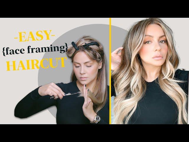 Easy Face Framing Layered Haircut at Home