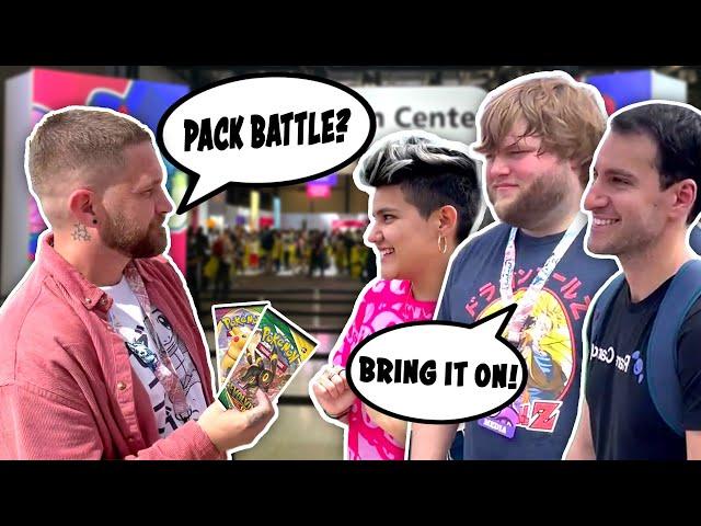 I gave Pokemon cards away at Worlds and met these Pokemon Youtubers!!!