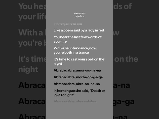 Abracadabra - Lady Gaga (Lyrics)
