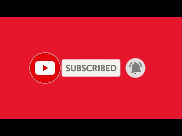 Red YouTube Animated Subscribe Button - Green Screen Button Template Animation #5 || GreenScreensDIY