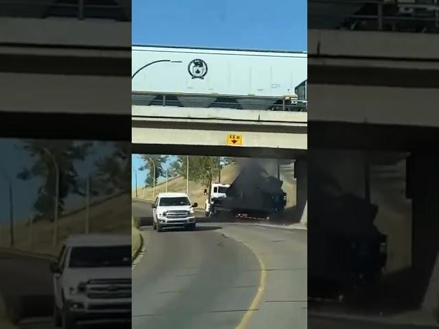 Excavator hits train bridge low clearance heavy equipment fails